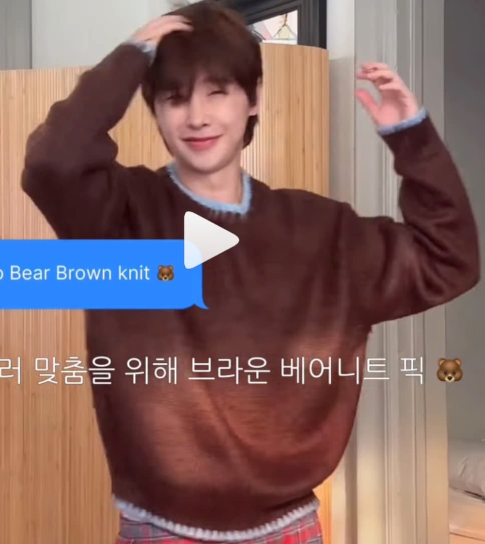 Brown round-neck thin knit